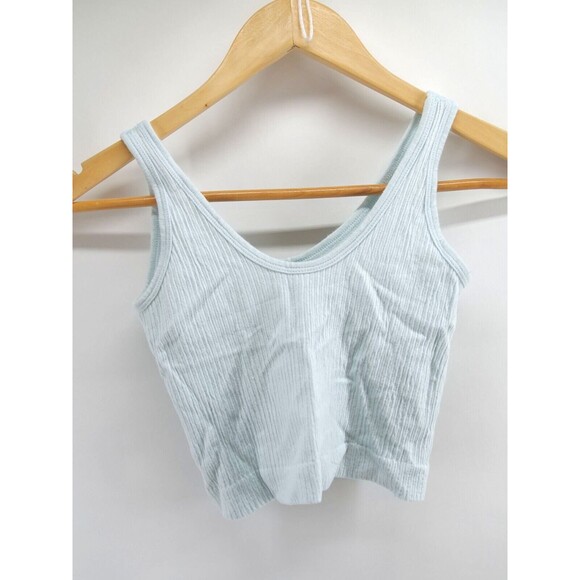URBAN OUTFITTERS OUT FROM UNDER DREW SEAMLESS RIBBED SKY BLUE BRA TOP SIZE SMALL - Picture 8 of 9
